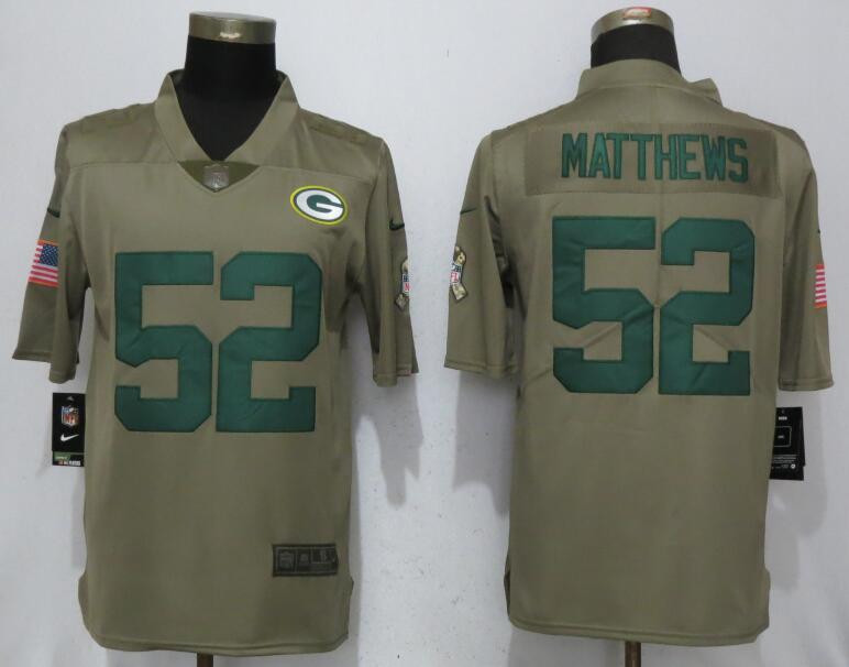  Packers 52 Clay Matthews Olive Salute To Service Limited Jersey