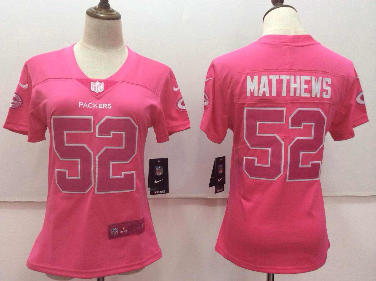  Packers 52 Clay Matthews Pink Women Vapor Untouchable Player Limited Jersey