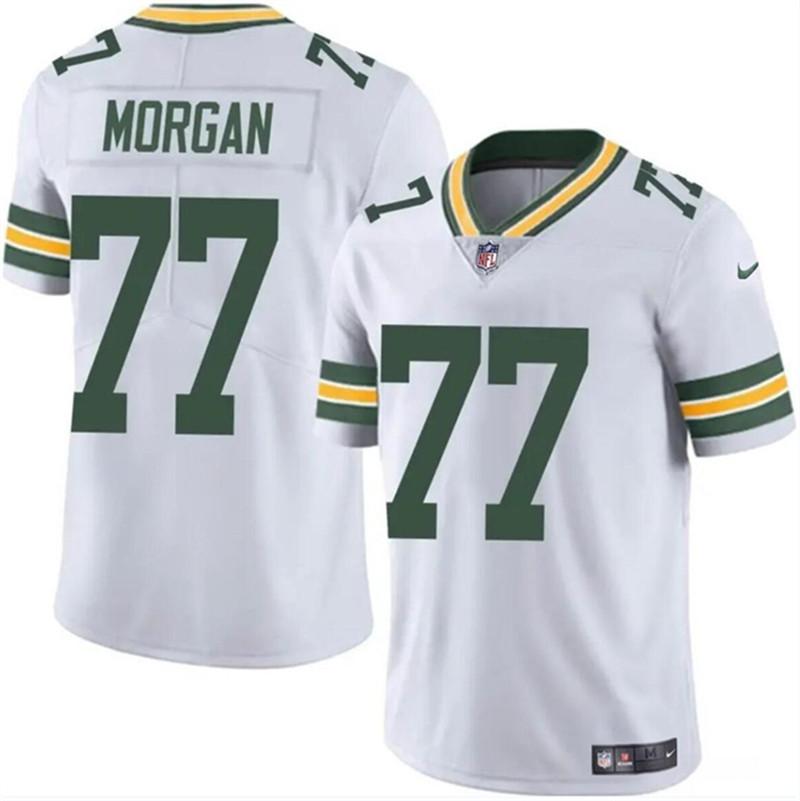 Nike Packers 77 Jordan Morgan White 2024 NFL Draft Vapor Limited Jersey