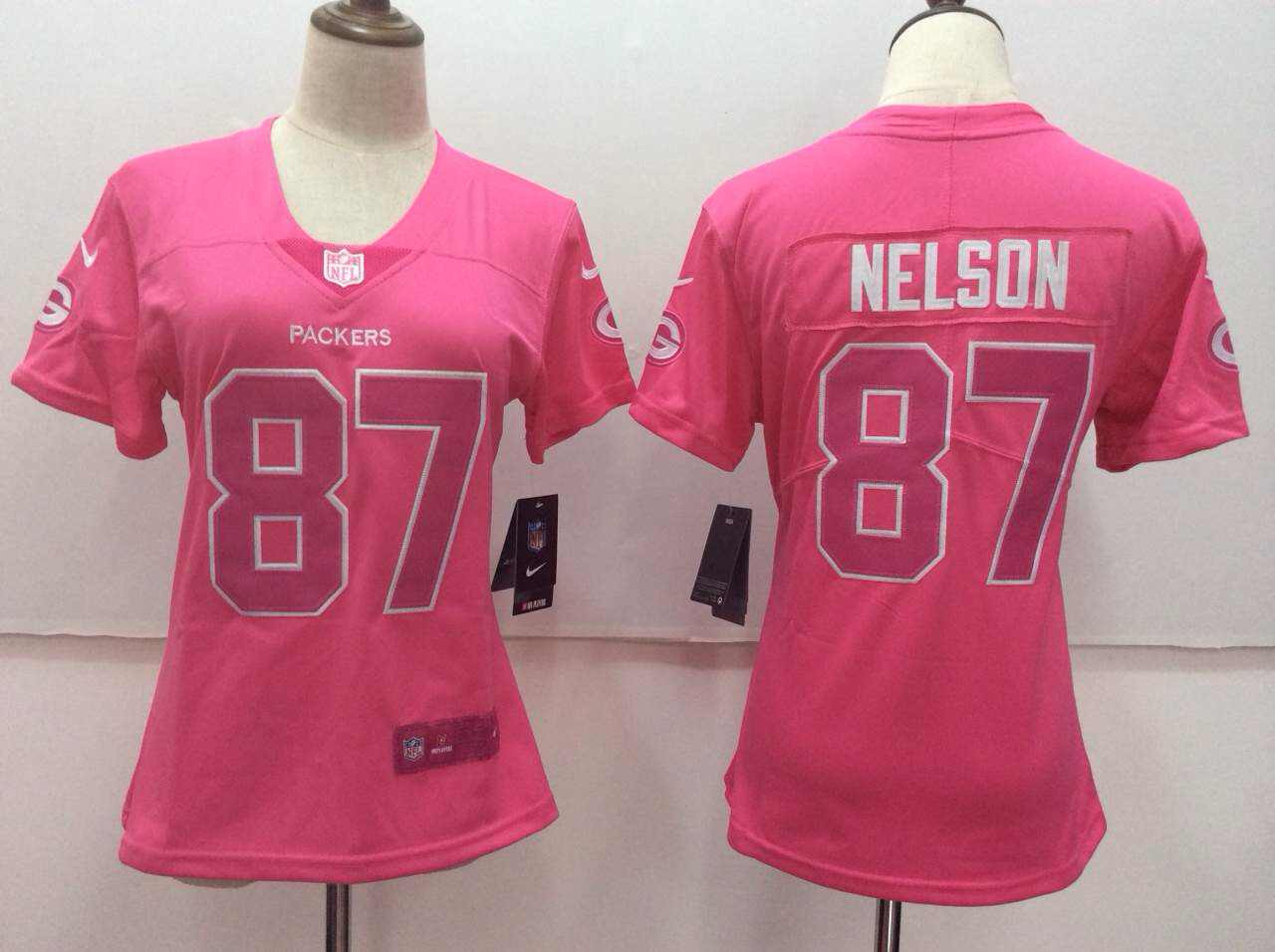  Packers 87 Jordy Nelson Pink Women Vapor Untouchable Player Limited Jersey