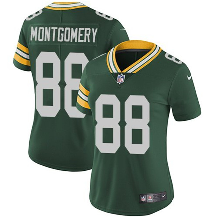  Packers 88 Ty Montgomery Green Women Vapor Untouchable Limited Jersey