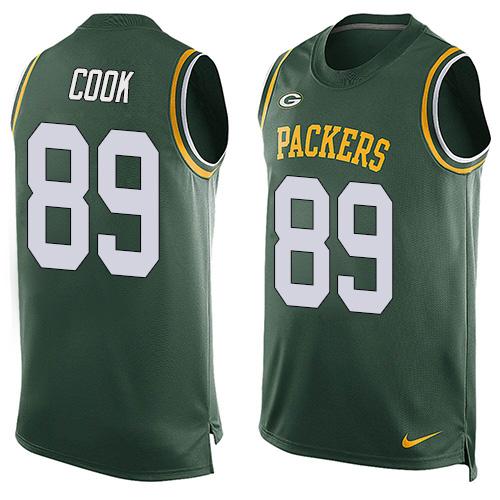  Packers 89 Jared Cook Green Team Color Men Stitched NFL Limited Tank Top Jersey
