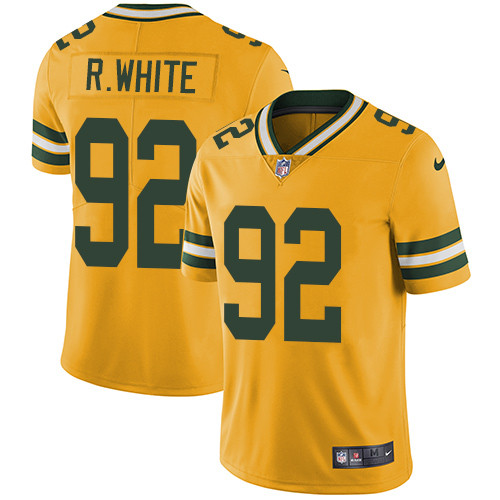  Packers 92 Reggie White Yellow Vapor Untouchable Player Limited Jersey
