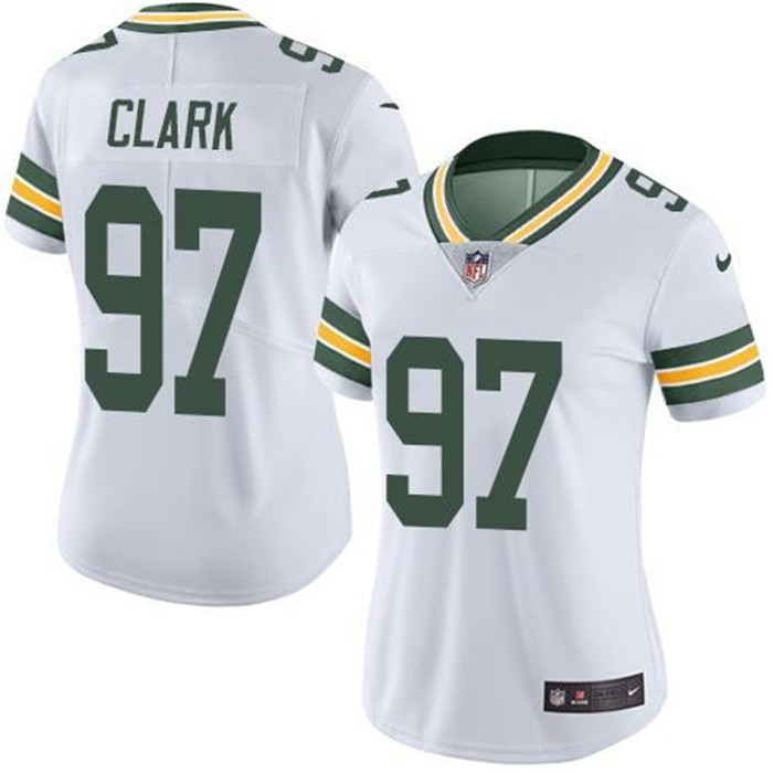  Packers 97 Kenny Clark White Women Vapor Untouchable Limited Jersey