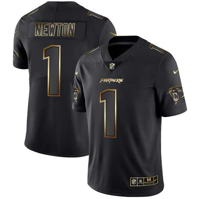 Nike Panthers 1 Cam Newton Black Gold Vapor Untouchable Limited Jersey