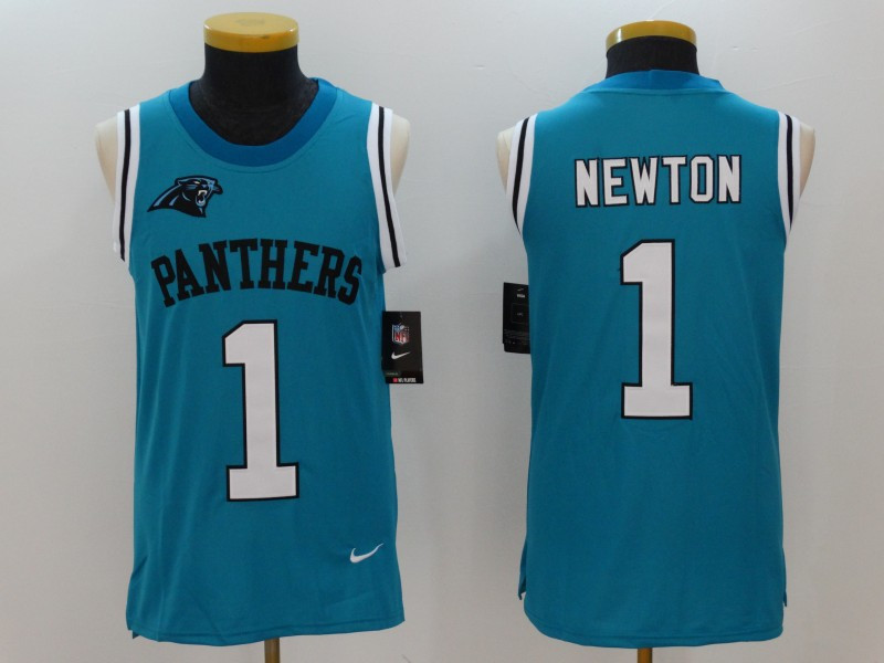  Panthers 1 Cam Newton Blue Color Rush Men's Tank Top