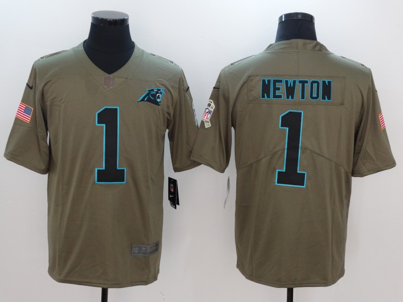  Panthers 1 Cam Newton Olive Salute To Service Limited Jersey