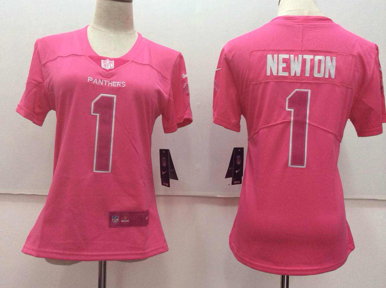  Panthers 1 Cam Newton Pink Women Vapor Untouchable Player Limited Jersey
