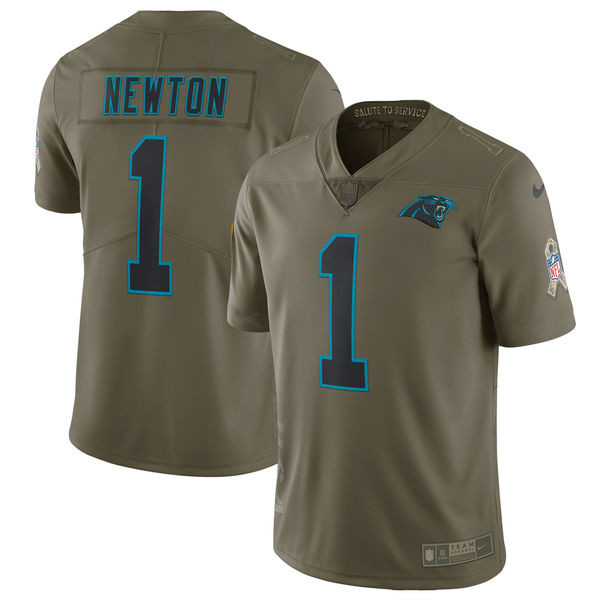  Panthers 1 Cam Newton Youth Olive Salute To Service Limited Jersey