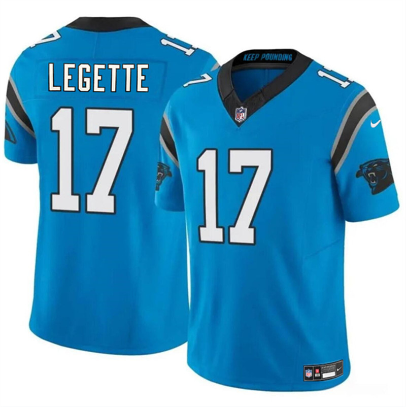 Nike Panthers 17 Xavier Legette Blue 2024 NFL Draft Vapor Limited Jersey