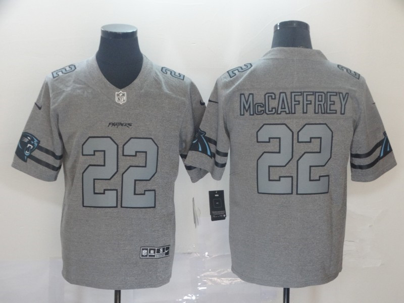 Nike Panthers 22 Christian McCaffrey 2019 Gray Gridiron Gray Vapor Untouchable Limited Jersey