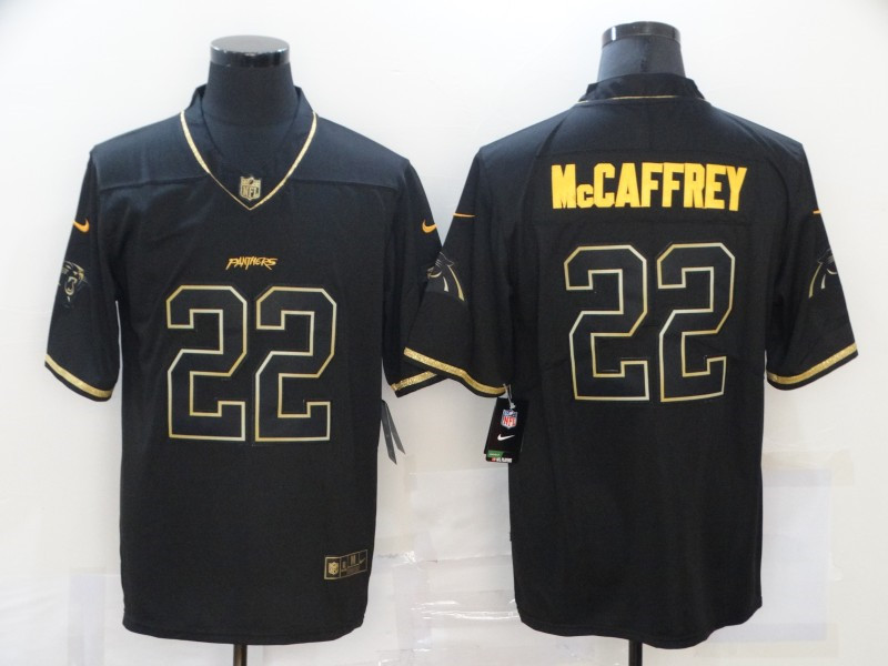 Nike Panthers 22 Christian McCaffrey Black Gold Vapor Untouchable Limited Jersey