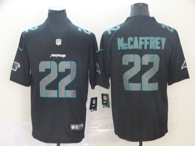 Nike Panthers 22 Christian McCaffrey Black Impact Rush Limited Jersey