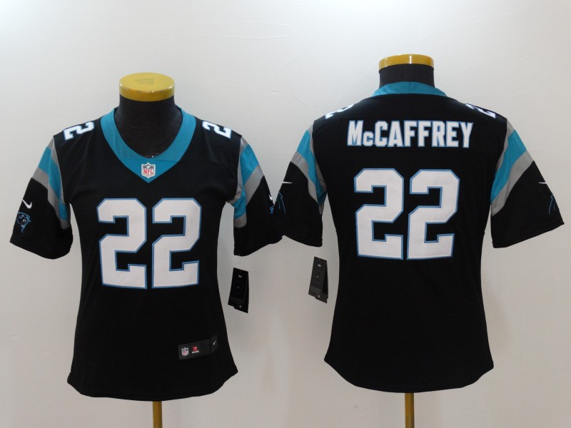  Panthers 22 Christian McCaffrey Black Women Vapor Untouchable Player Limited Jersey