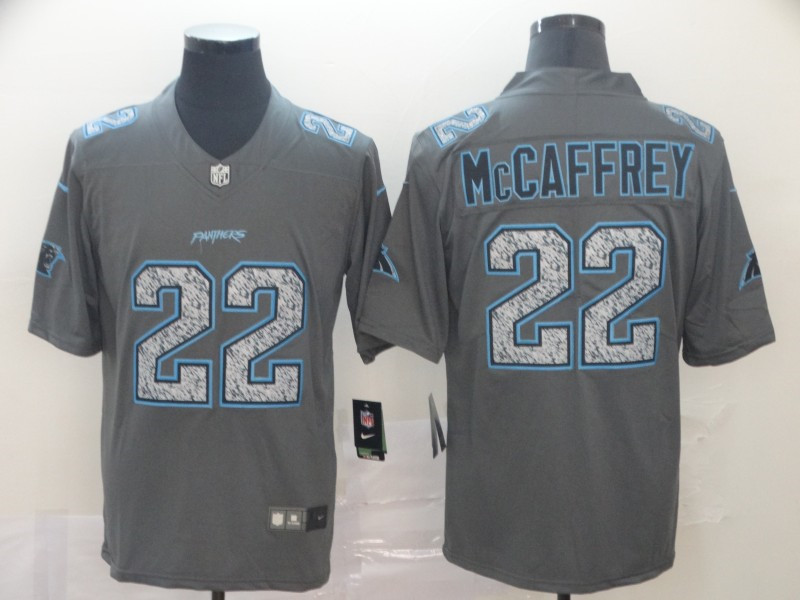Nike Panthers 22 Christian McCaffrey Gray Camo Vapor Untouchable Limited Jersey