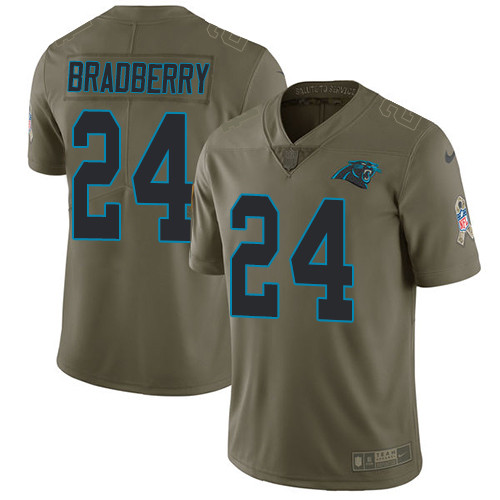  Panthers 24 James Bradberry Olive Salute To Service Limited Jersey