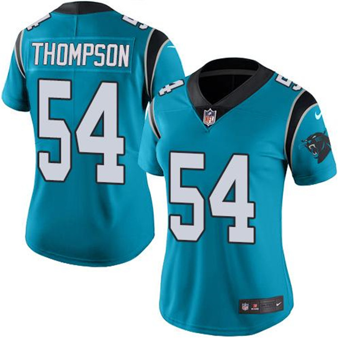  Panthers 54 Shaq Thompson Blue Women Vapor Untouchable Limited Jersey