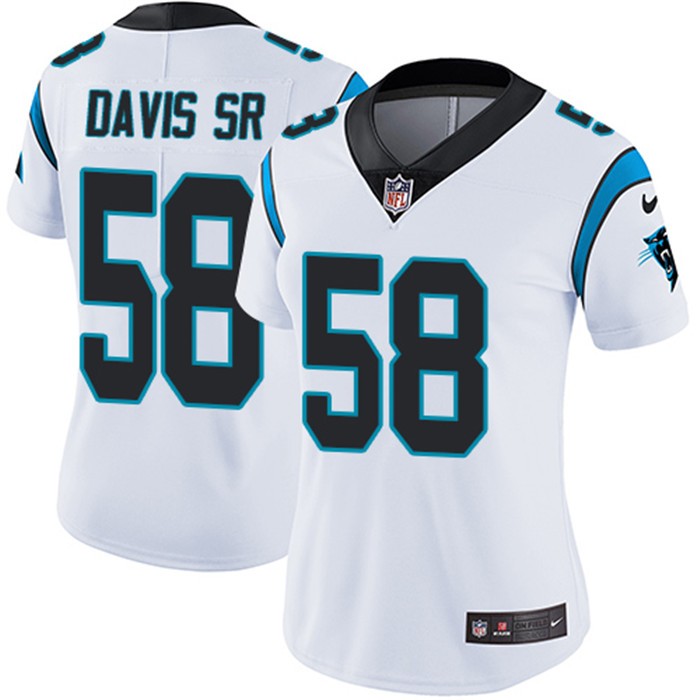  Panthers 58 Thomas Davis Sr White Women Vapor Untouchable Limited Jersey