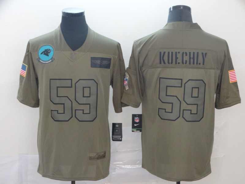 Nike Panthers 59 Luke Kuechly 2019 Olive Salute To Service Limited Jersey