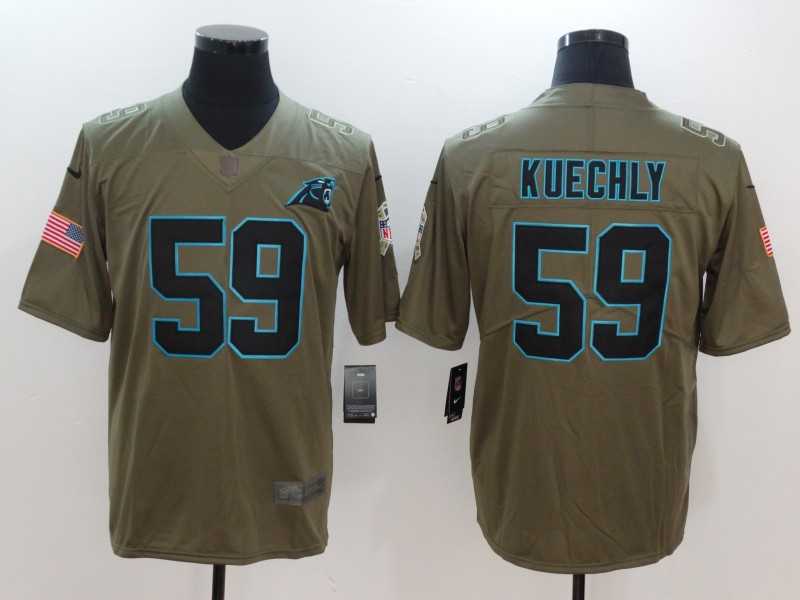  Panthers 59 Luke Kuechly Olive Salute To Service Limited Jersey