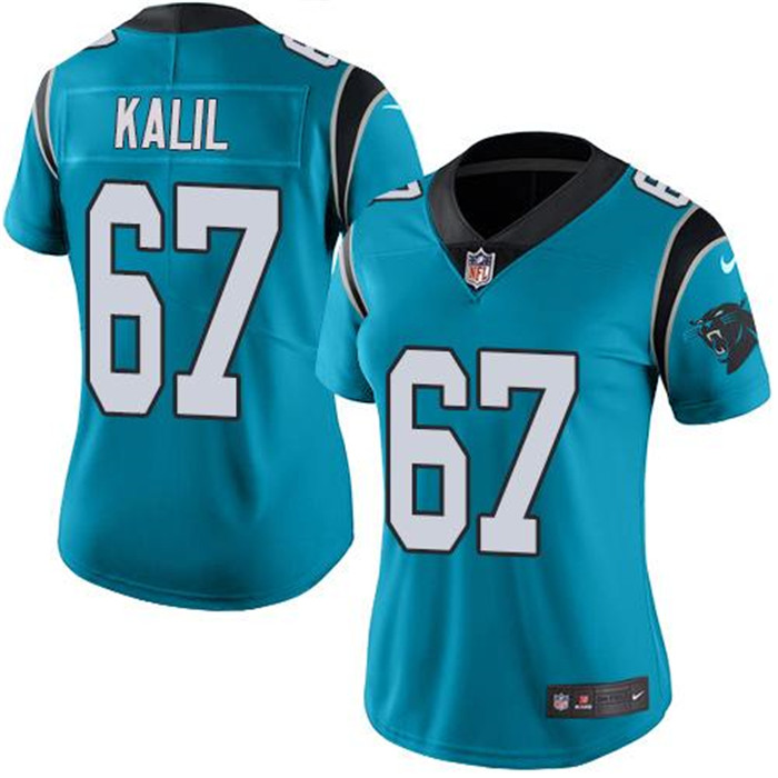  Panthers 67 Ryan Kalil Blue Women Vapor Untouchable Limited Jersey