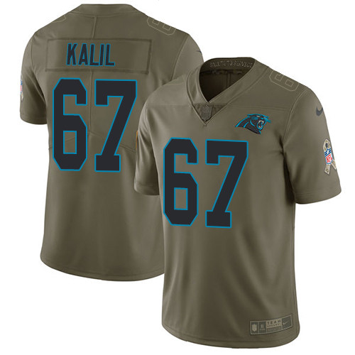  Panthers 67 Ryan Kalil Olive Salute To Service Limited Jersey