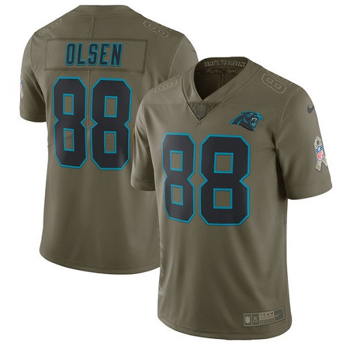  Panthers 88 Greg Olsen Olive Salute To Service Limited Jersey