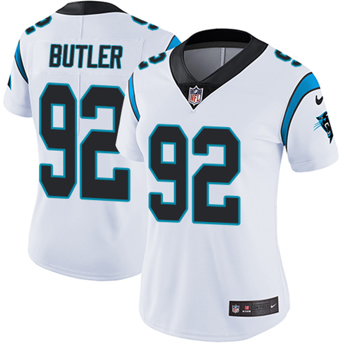  Panthers 92 Vernon Butler White Women Vapor Untouchable Limited Jersey