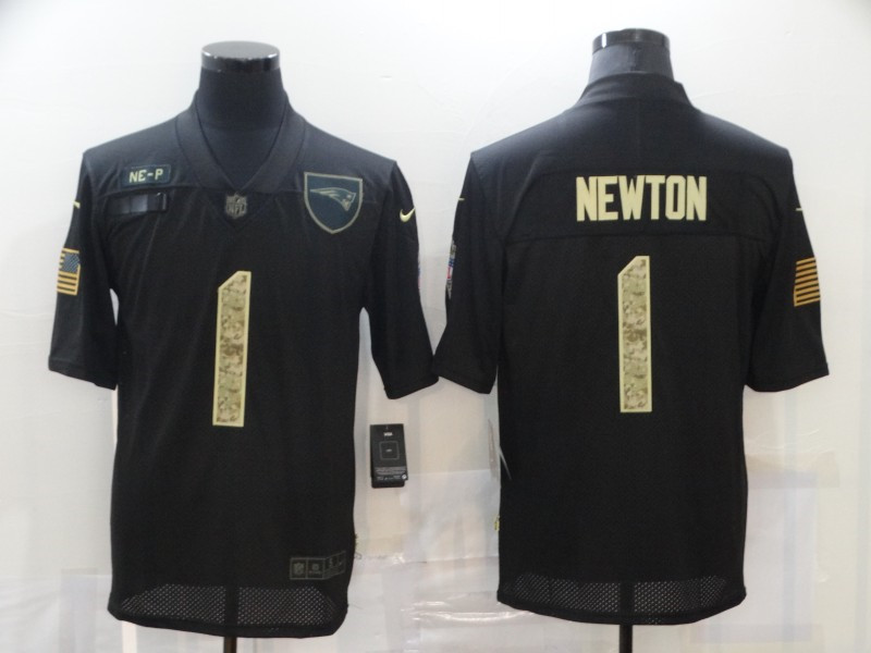 Nike Patriots 1 Cam Newton Black Camo 2020 Salute To Service Limited Jersey