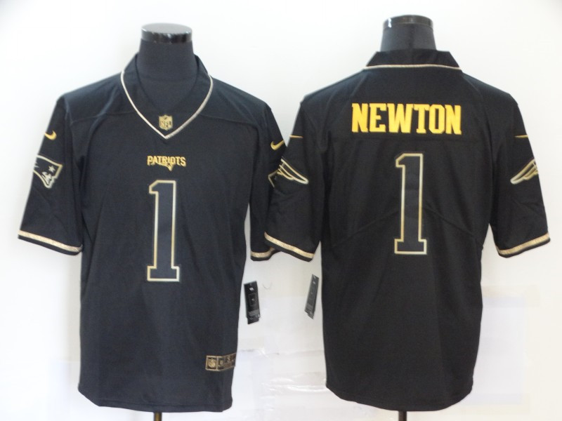 Nike Patriots 1 Cam Newton Black Gold Vapor Untouchable Limited Jersey