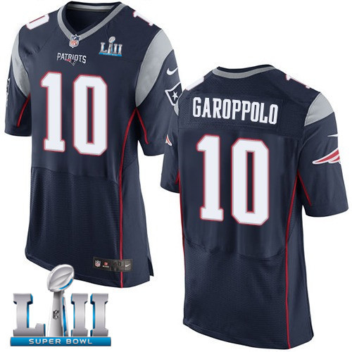  Patriots 10 Jimmy Garoppolo Navy 2018 Super Bowl LII Elite Jersey