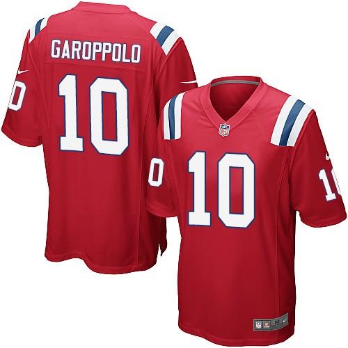  Patriots 10 Jimmy Garoppolo Red Alternate Youth Stitched NFL Elite Jersey