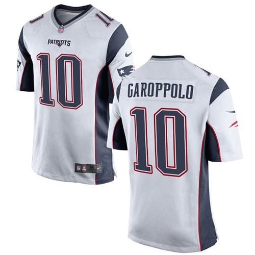  Patriots 10 Jimmy Garoppolo White Youth Stitched NFL New Elite Jersey