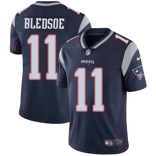  Patriots 11 Drew Bledsoe Navy Vapor Untouchable Limited Jersey