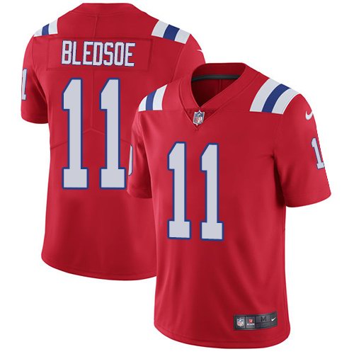  Patriots 11 Drew Bledsoe Red Alternate Vapor Untouchable Limited Jersey