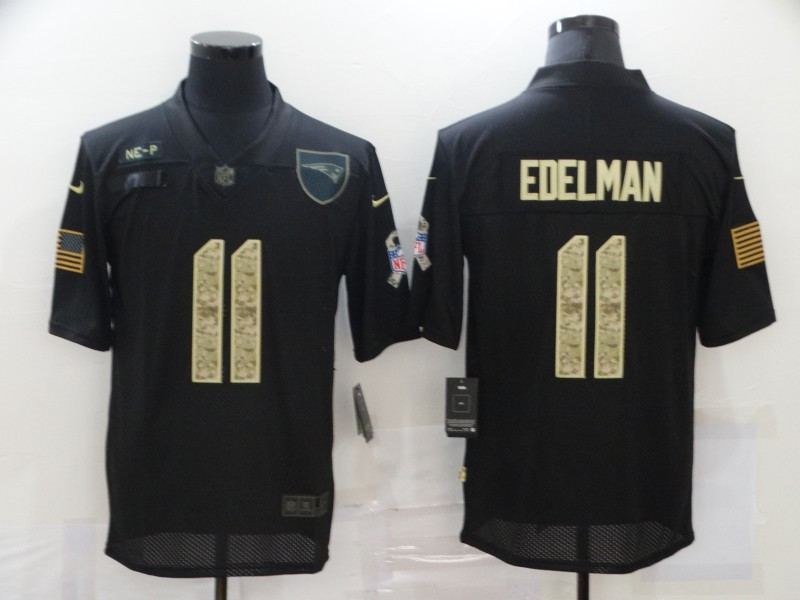 Nike Patriots 11 Julian Edelman Black Camo 2020 Salute To Service Limited Jersey