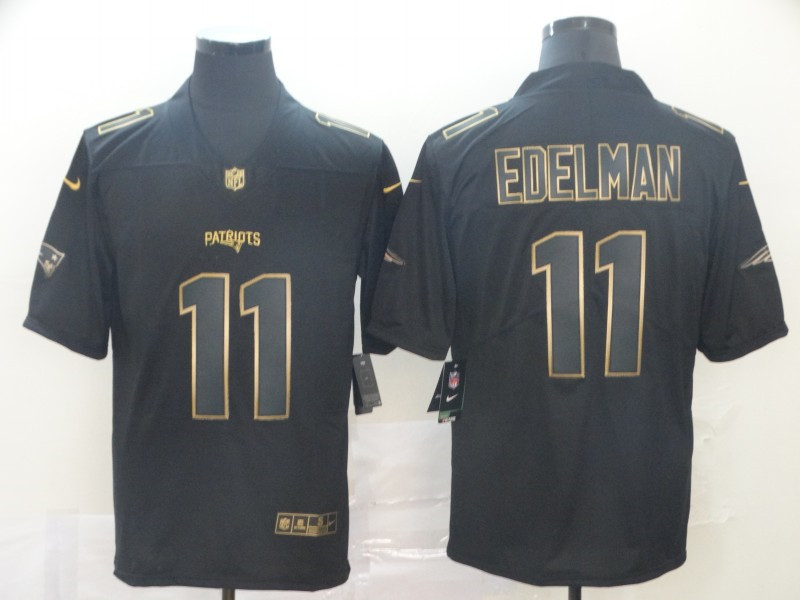 Nike Patriots 11 Julian Edelman Black Gold Vapor Untouchable Limited Jersey