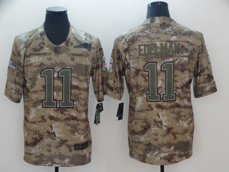  Patriots 11 Julian Edelman Camo Salute To Service Limited Jersey