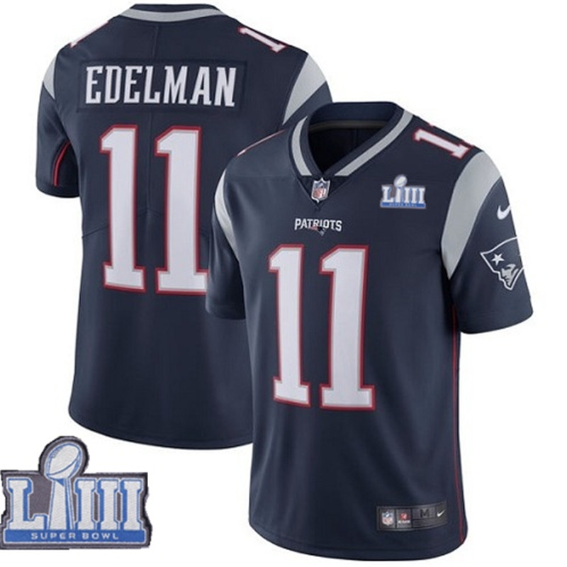  Patriots 11 Julian Edelman Navy Youth 2019 Super Bowl LIII Vapor Untouchable Limited Jersey