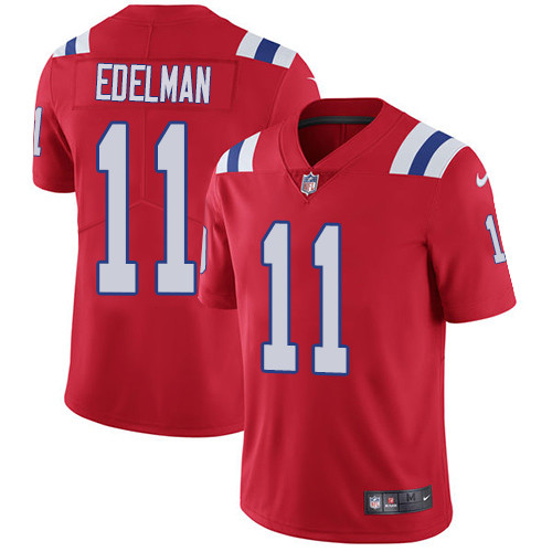  Patriots 11 Julian Edelman Red Vapor Untouchable Player Limited Jersey