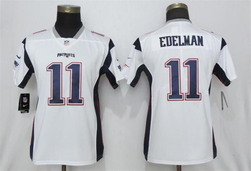  Patriots 11 Julian Edelman White Women Vapor Untouchable Limited Jersey