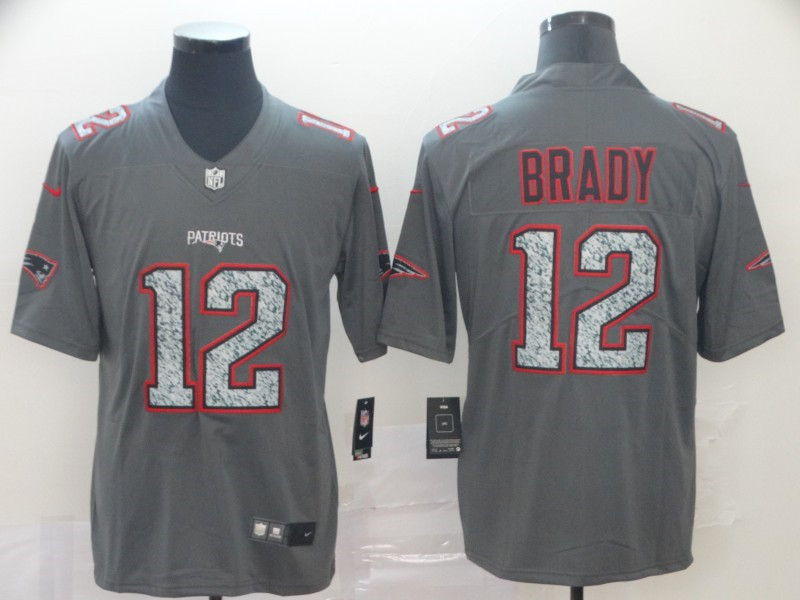 Nike Patriots 12 Tom Brady Gray Camo Vapor Untouchable Limited Jersey