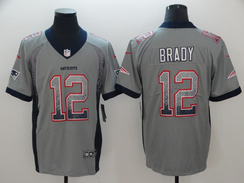  Patriots 12 Tom Brady Gray Drift Fashion Limited Jersey