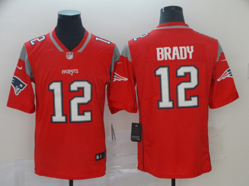 Nike Patriots 12 Tom Brady Red Inverted Legend Limited Jersey