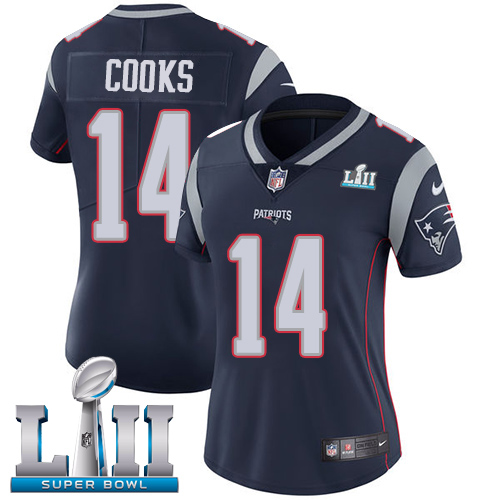  Patriots 14 Brandin Cooks Navy Women 2018 Super Bowl LII Vapor Untouchable Player Limited Jersey