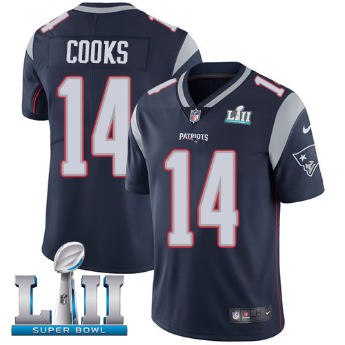  Patriots 14 Brandin Cooks Navy Youth 2018 Super Bowl LII Vapor Untouchable Player Limited Jersey