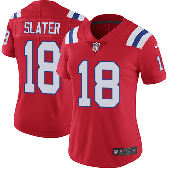  Patriots 18 Matthew Slater Red Women Vapor Untouchable Limited Jersey