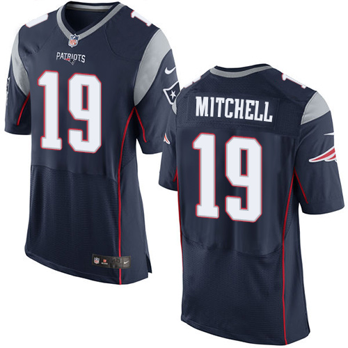  Patriots 19 Malcolm Mitchell Navy Blue Team Color Men Stitched NFL Elite Jersey