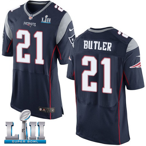  Patriots 21 Malcolm Butler Navy 2018 Super Bowl LII Elite Jersey