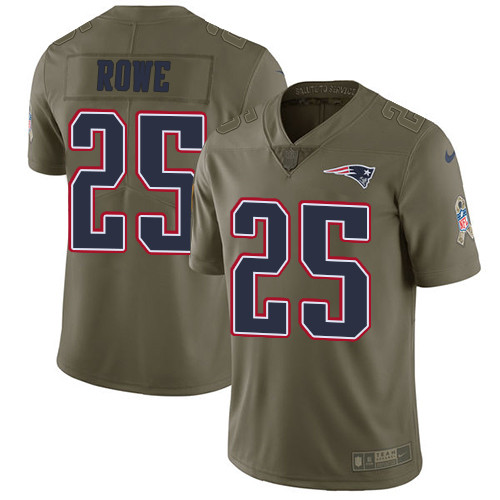  Patriots 25 Eric Rowe Olive Salute To Service Limited Jersey
